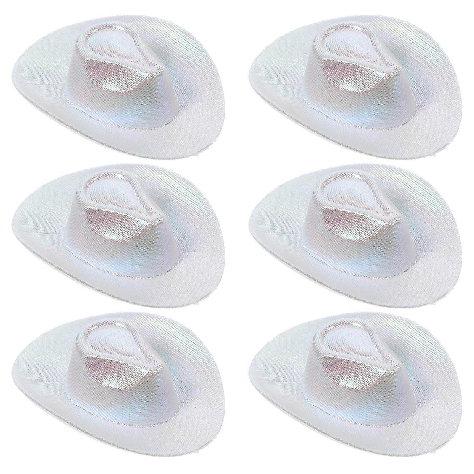 Miniature Things Tiny Craft Hats Diy Craft Projects Collectors White 6.5X5.5X1.5CM 6Pcs