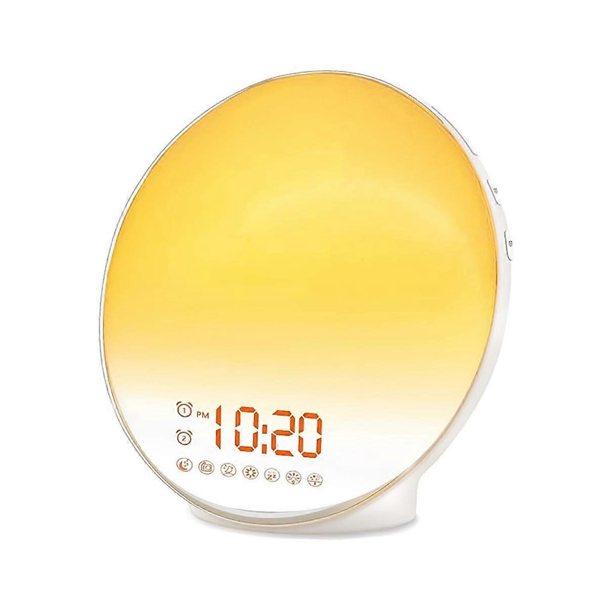 Sunrise Alarm Clock with Sunrise/Sunset Simulation, Dual Alarms, FM Radio, Snooze Function, Bedside Lamp