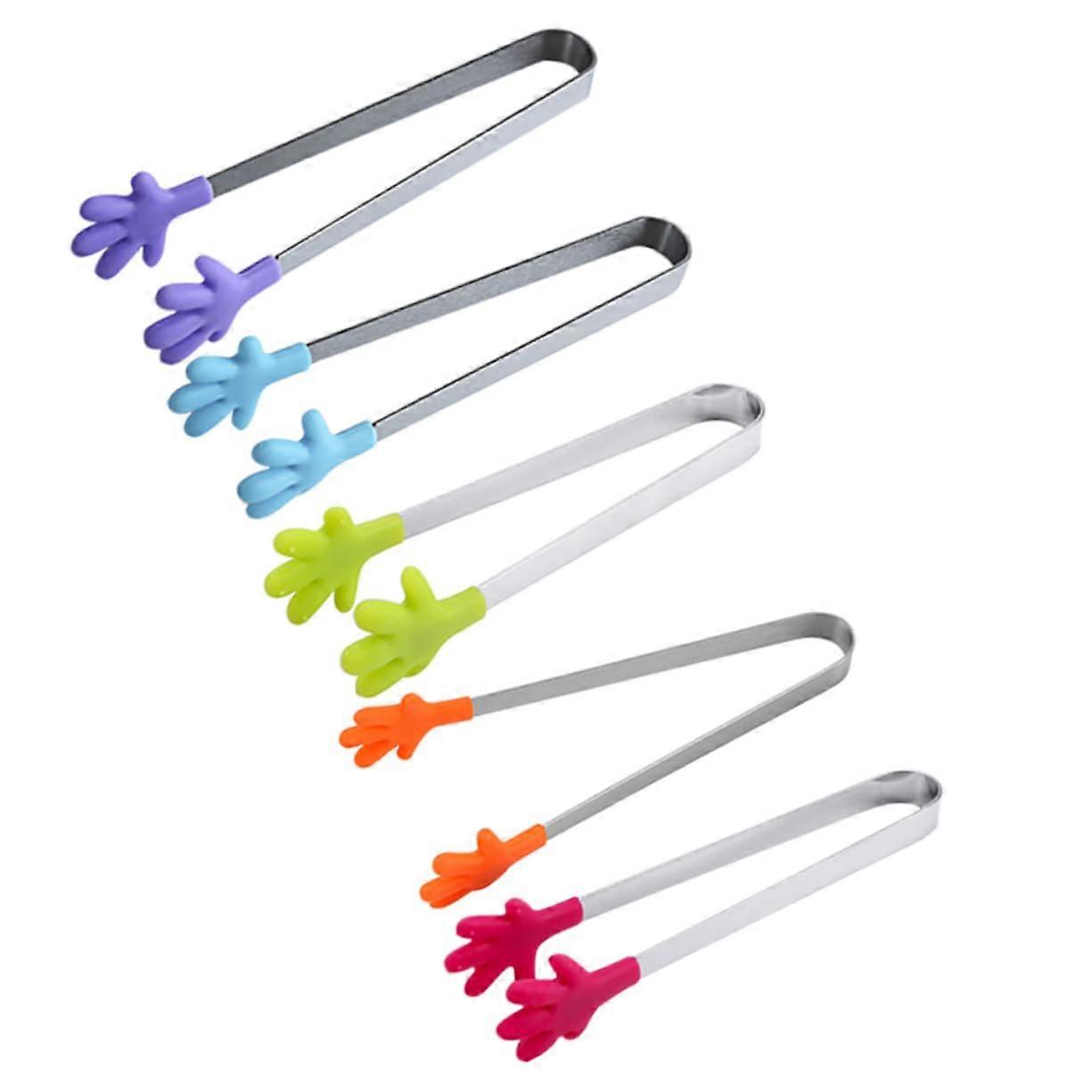 Pack of 5 Palm Silicone Clip Mini Tweezers Tiny Tongs for Toddler Snacks