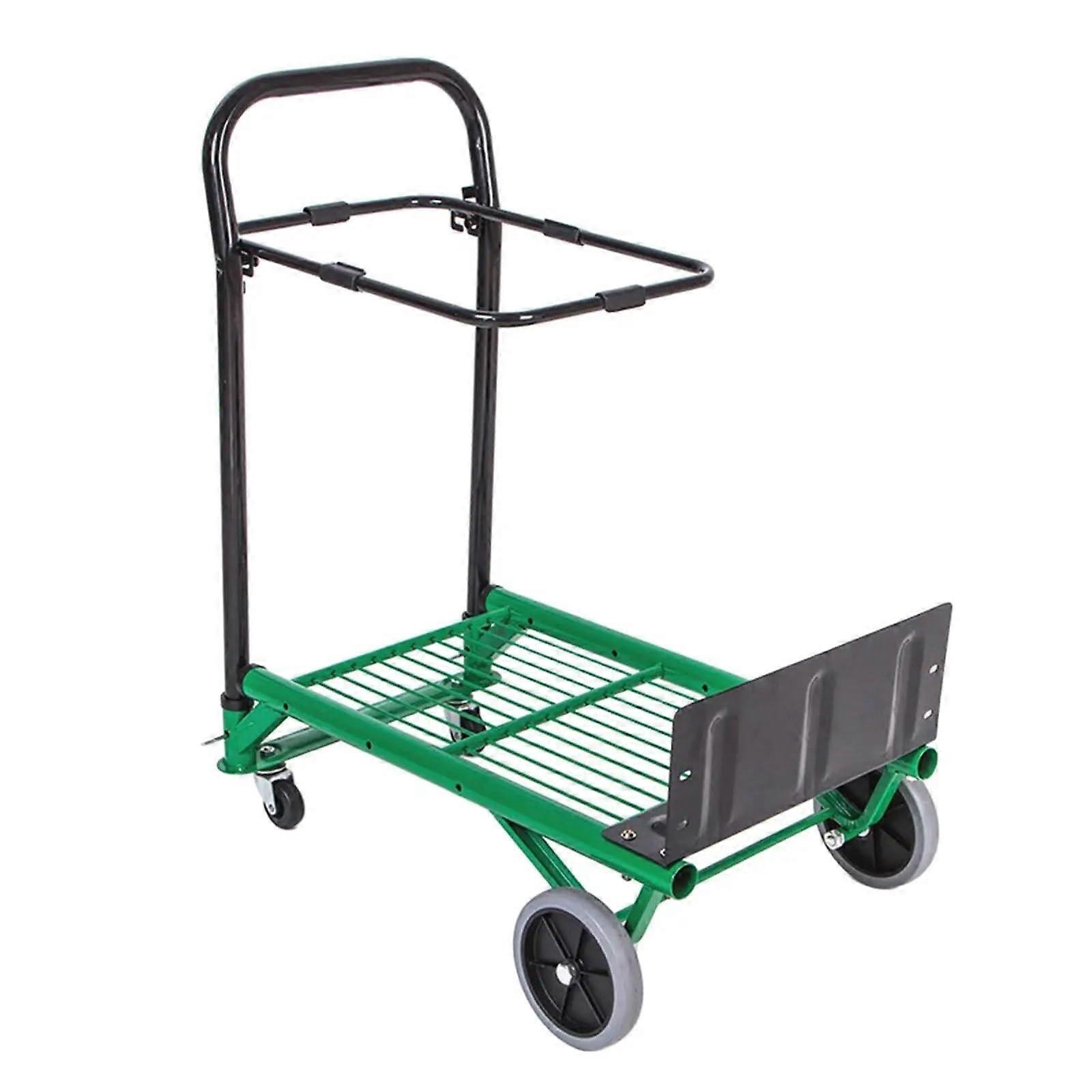 Folding Transport Trolley for Luggage, Heavy-Duty Picnic Cart with Telescopic Handle and Durable Wheels, Compact Design