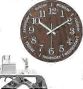 Glowing Wall Clock, 12inch Lighted Wall Clock, Silent Non Ticking Luminous Clock, Battery Operated Illuminated Timepiece
