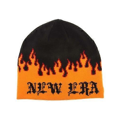New Era Flame Skull Knitted Beanie