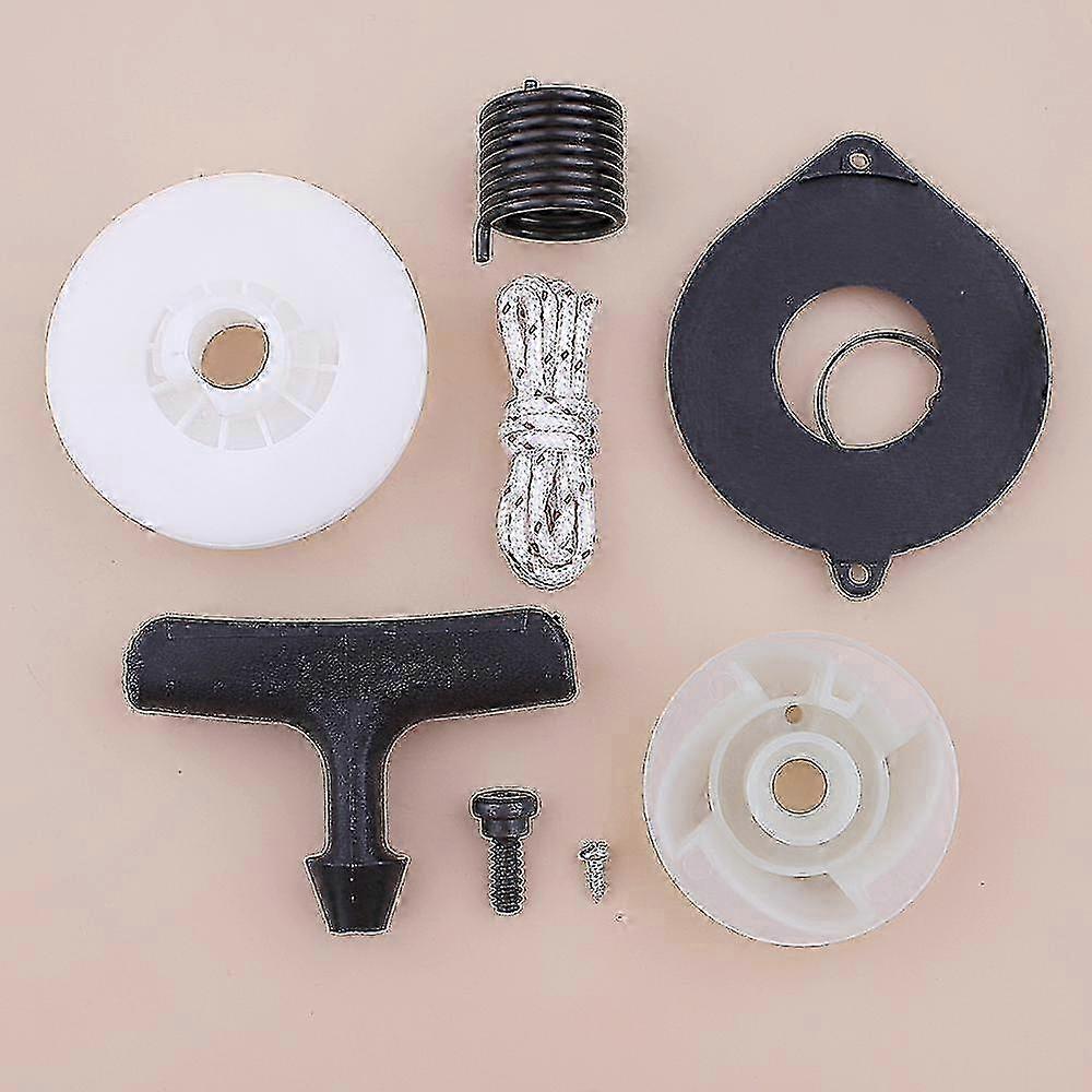 Recoil Starter Pulley Spring Grip Rope Kit for Compatible Chainsaws