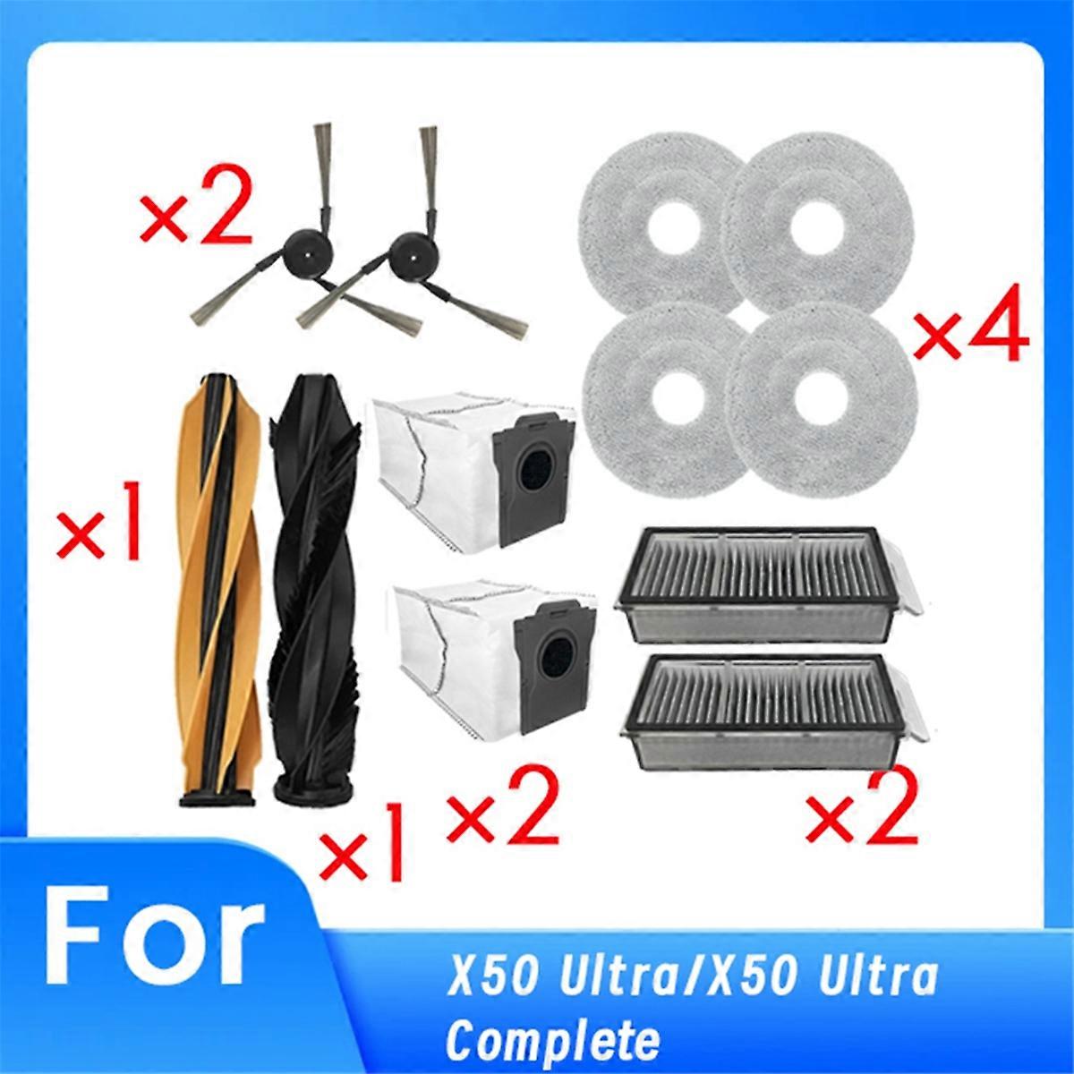 Main Roller Brush Full Vacuum Parts for X50 Ultra Side Brush HEPA Filter Mop Cloth Dust Bag Vacuum