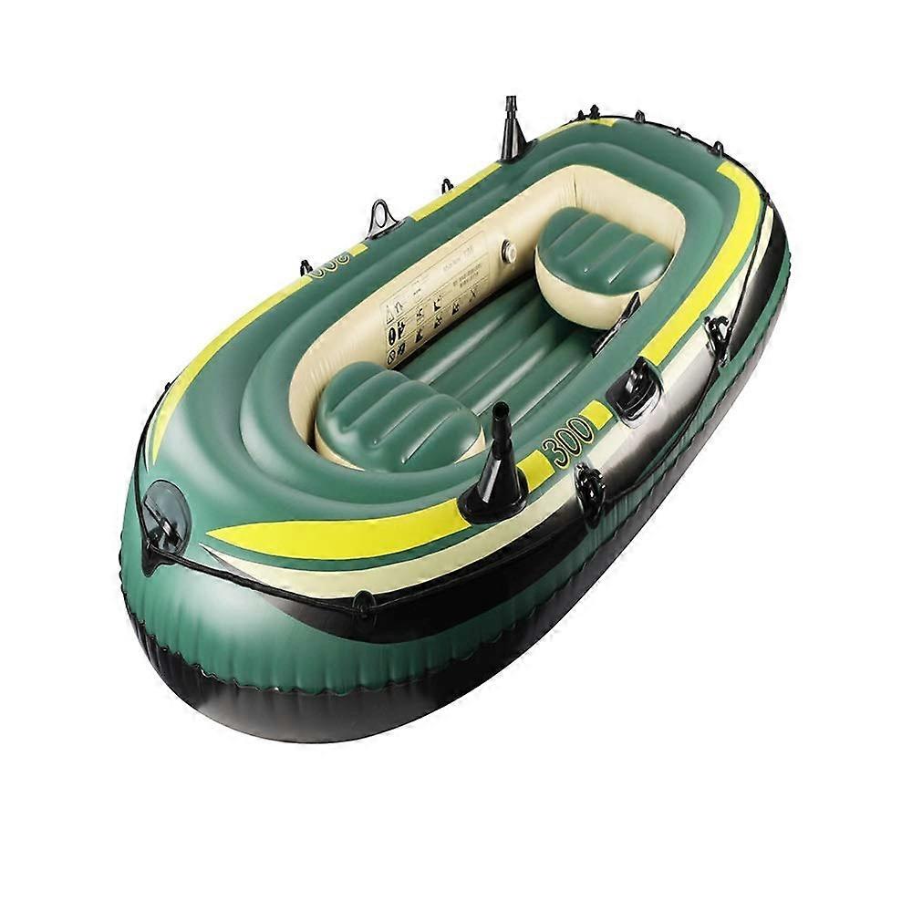 Kayaking for 2 Persons, Inflatable Boat with Pump, Fishing, 243x113cm, Green