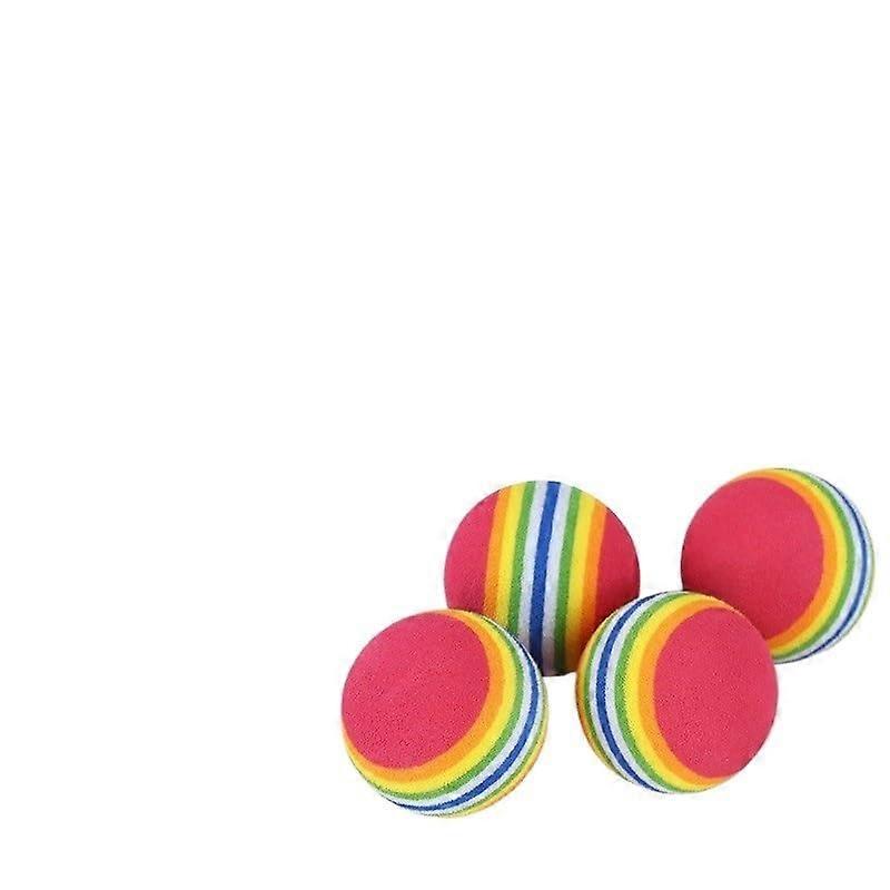 1 piece Rainbow Cat Toy Ball Interactive Cat and Dog Play Chew Rattle Scratch Ball Training Balls Pet Toy Delivered (6.3cm)
