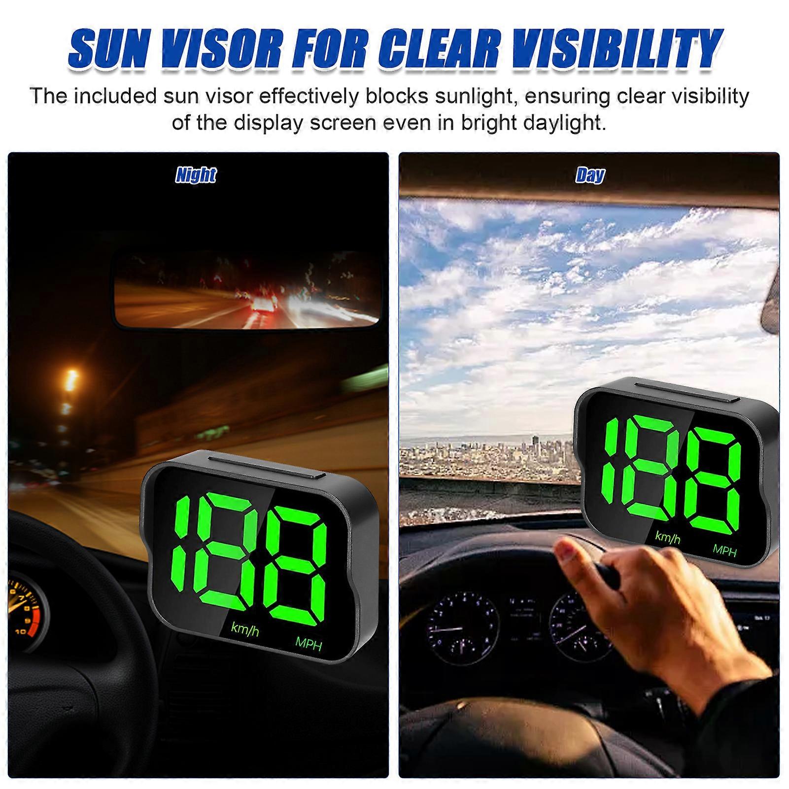 Car Head Up Display LED Speed Display KMH/MPH Switchable Black