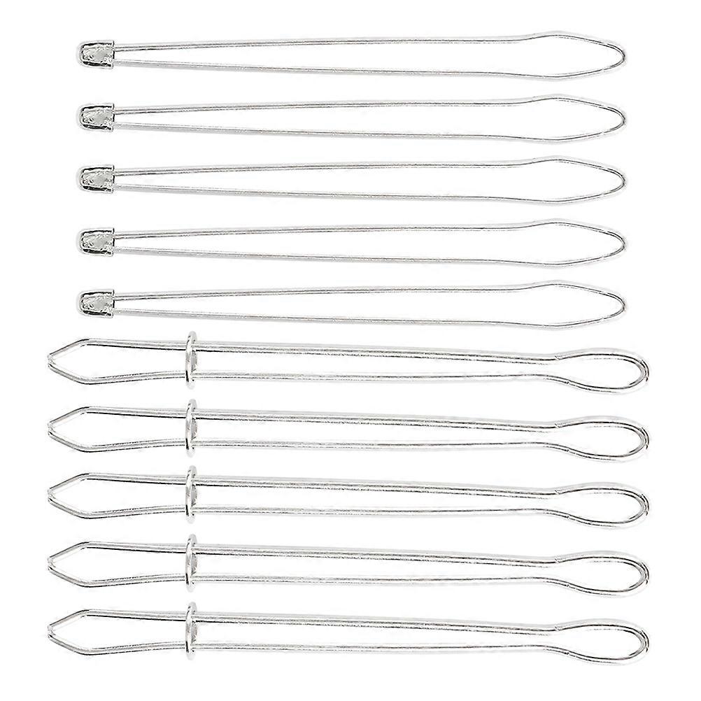 Sewing Loop Threader Threading Tools for Crafts with Nickel Plated Iron Material Silver Color 10pcs