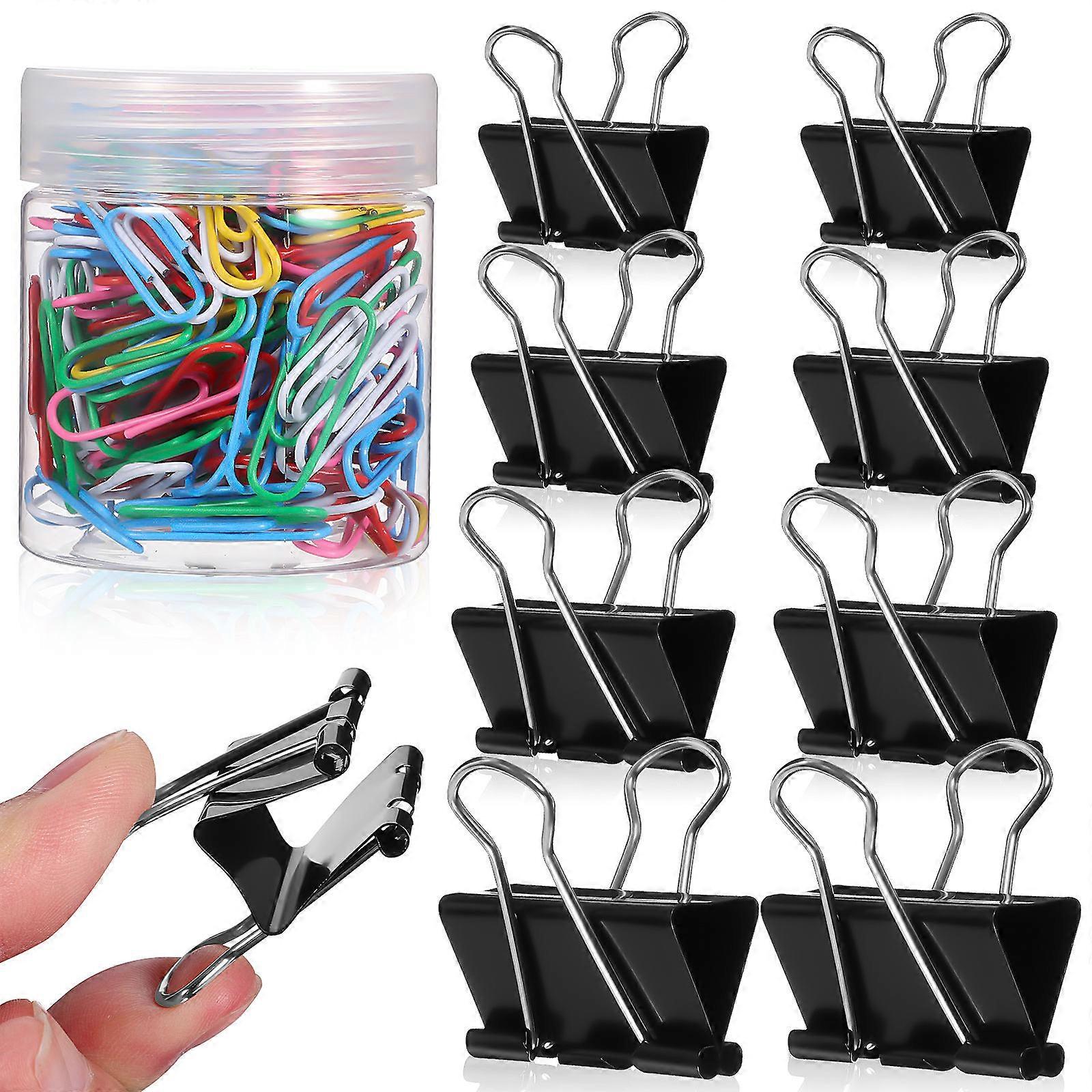 It seems like you're referring to a product listing or description for **"100 Pcs Assorted Black Binder Clips With Paper Clips Office Supplies For
