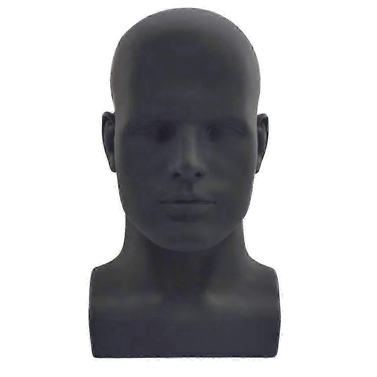 Male Mannequin Head Professional Manikin Head for Display Wigs Hats Headphone Display Stand (Matte JN