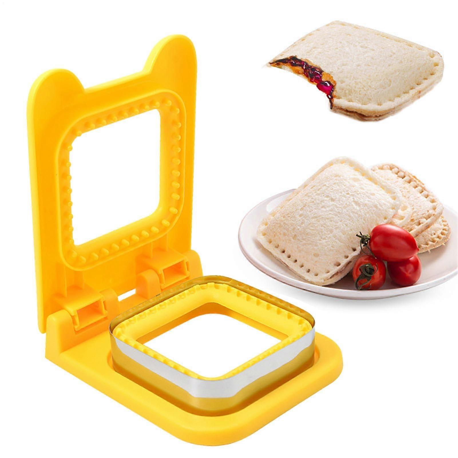 Bread Sandwich Decruster Pancake Maker for Biscuits, Sandwich Cutter for Children, Pancake Maker for Biscuits, Sandwich Press C Yellow