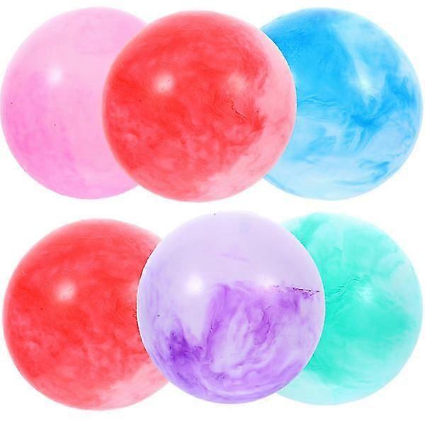6Pcs PVC Beach Balls for Pool Party, Inflatable Bouncy Ball Decor