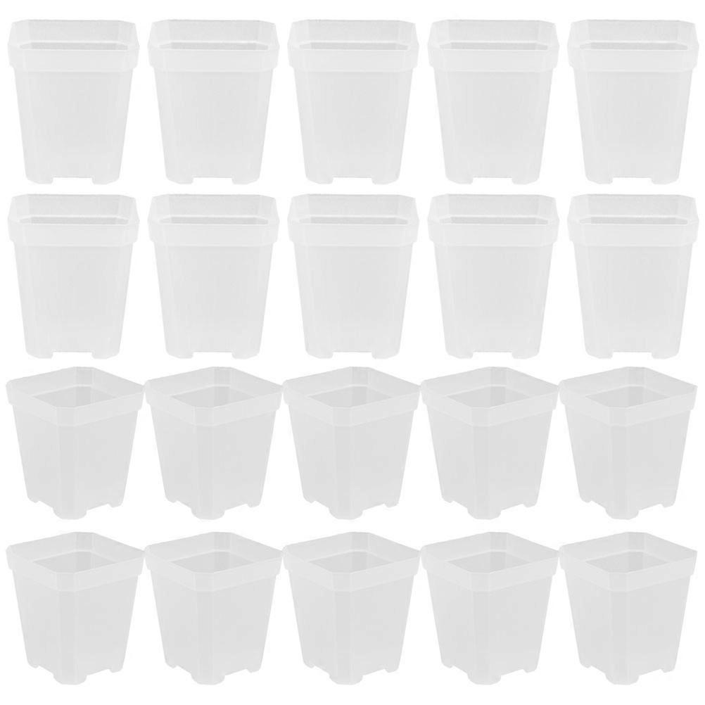 Seedling Starter Pots Planter Nursery Pots For Indoor Use In Transparent 3.9×3.9×3.3in Breathable And Lightweight 20Pcs