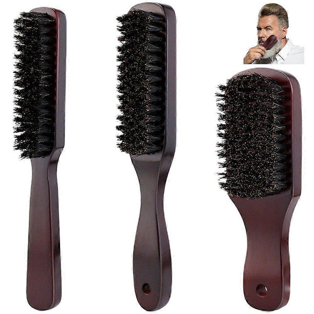 Men's Beard Brush with Wooden Handle, Wild Boar Bristle Moustache Comb for Hairdressing and Barber Styling