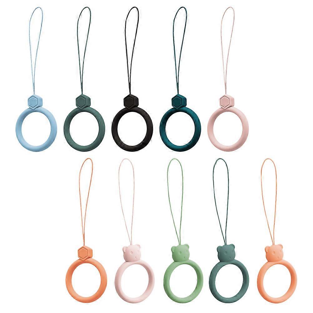 携帯電話用の愛らしい指のストラップ 10 個の伸縮性のあるキーホルダーは落下を防ぎ、毎日の使用に適した肌に優しいデザインです
