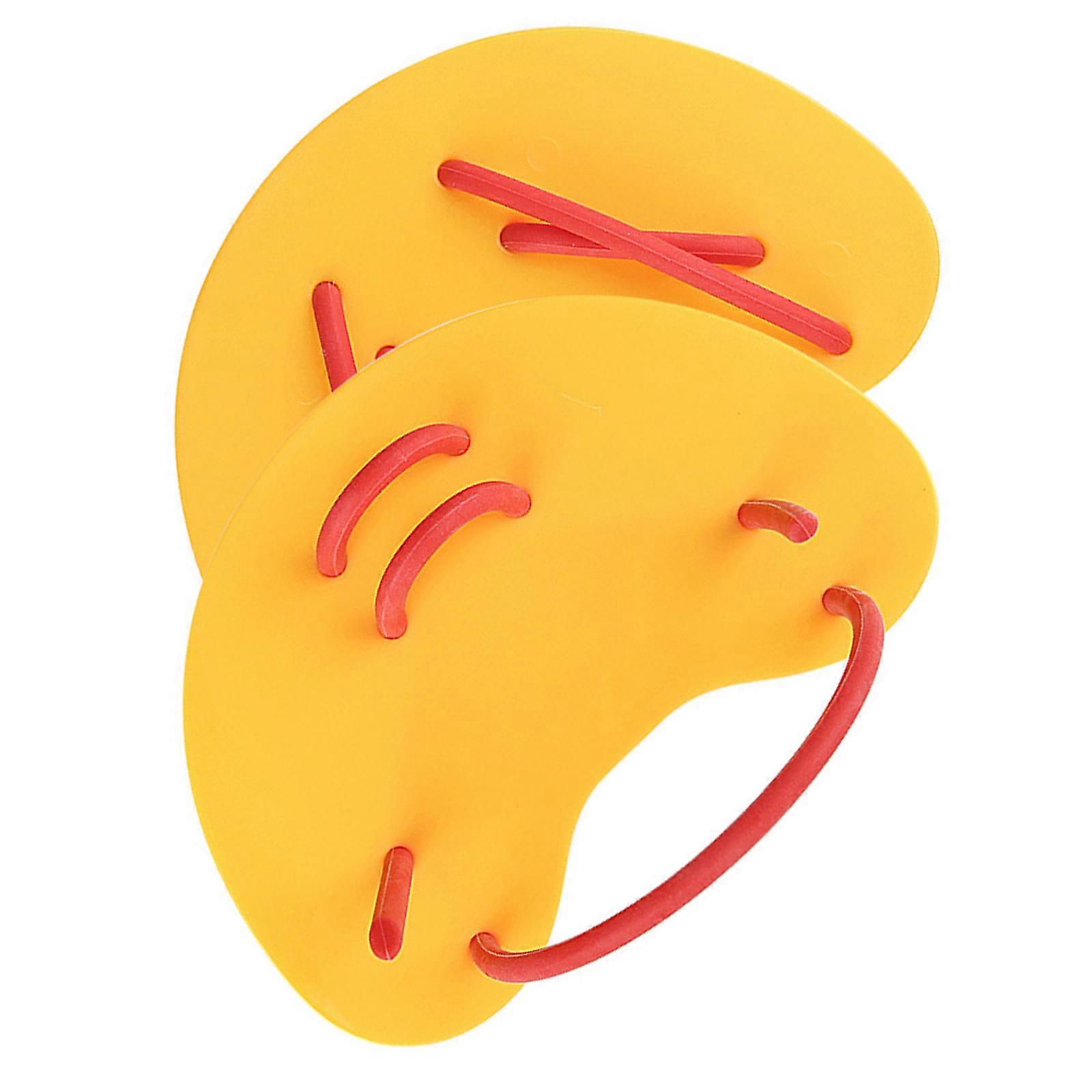 Set of 2 Hydrodynamic Swim Training Gear Flexible Silicone Hand Fins Suitable for Competitive Swimmers and Beginner  Yellow
