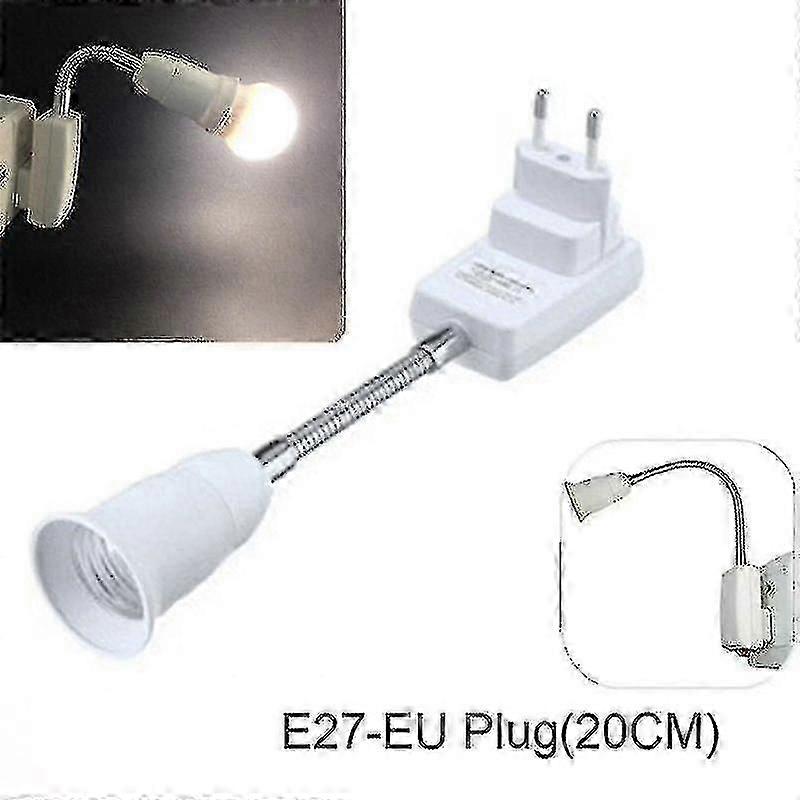 E27 Eu Plug Socket Adapter With On/off Switch Light Lamp Bulb All Direction