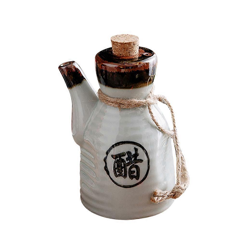 Japanese Style Ceramic Sauce with , Oil and Vinegar Dispenser, Corrosion Resistant Condiment Container for Kitchen Seasoning, Easy to Clean, Stylish
