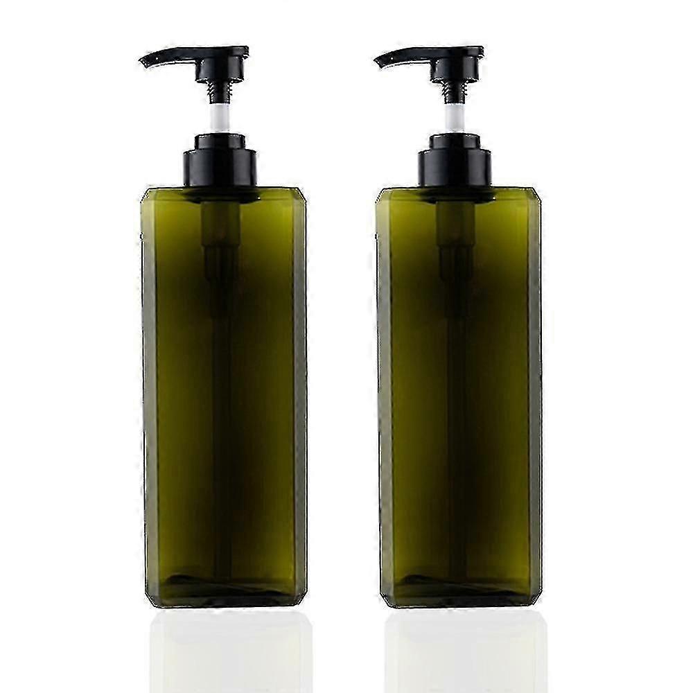 2pack 1000ml Pump Bottle Dispenser Refillable Square Dispenser Empty Pump Bottle For