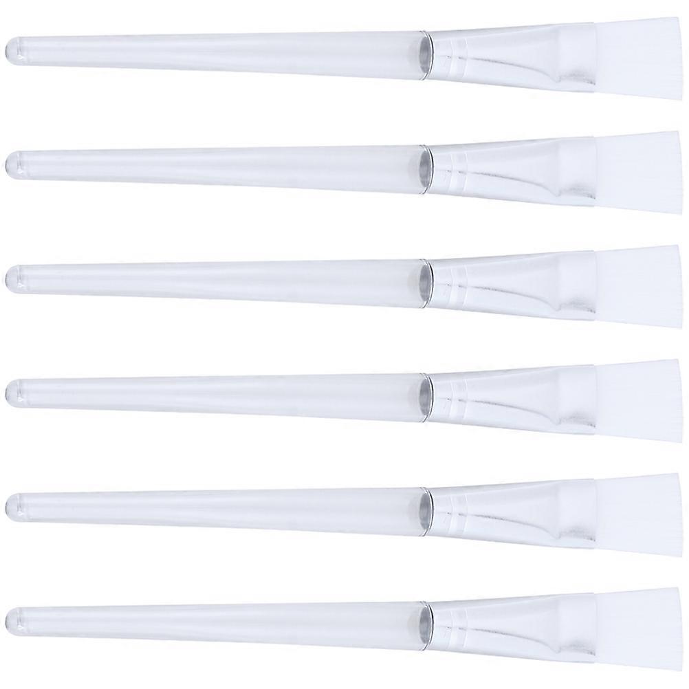 6PCS Reusable Facial Mask Brushes with Transparent Crystal Handles and Soft Bristles for Smooth Clay and Cream Mask Application – Comfortable Grip