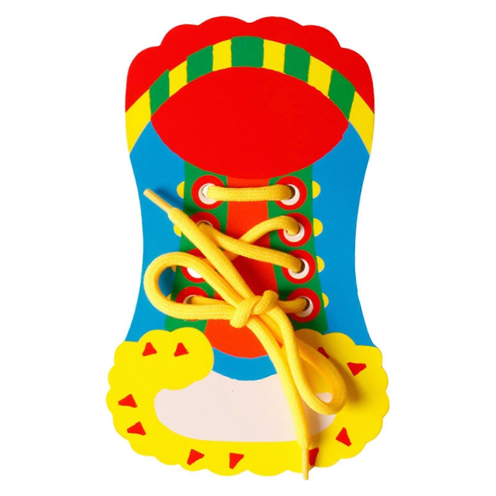 Τα παιδιά μαθαίνουν να δένουν κορδόνια παπουτσιών, εκπαιδευτικό διδακτικό βοήθημα, παιχνίδια διδασκαλίας, νηπιαγωγείο.