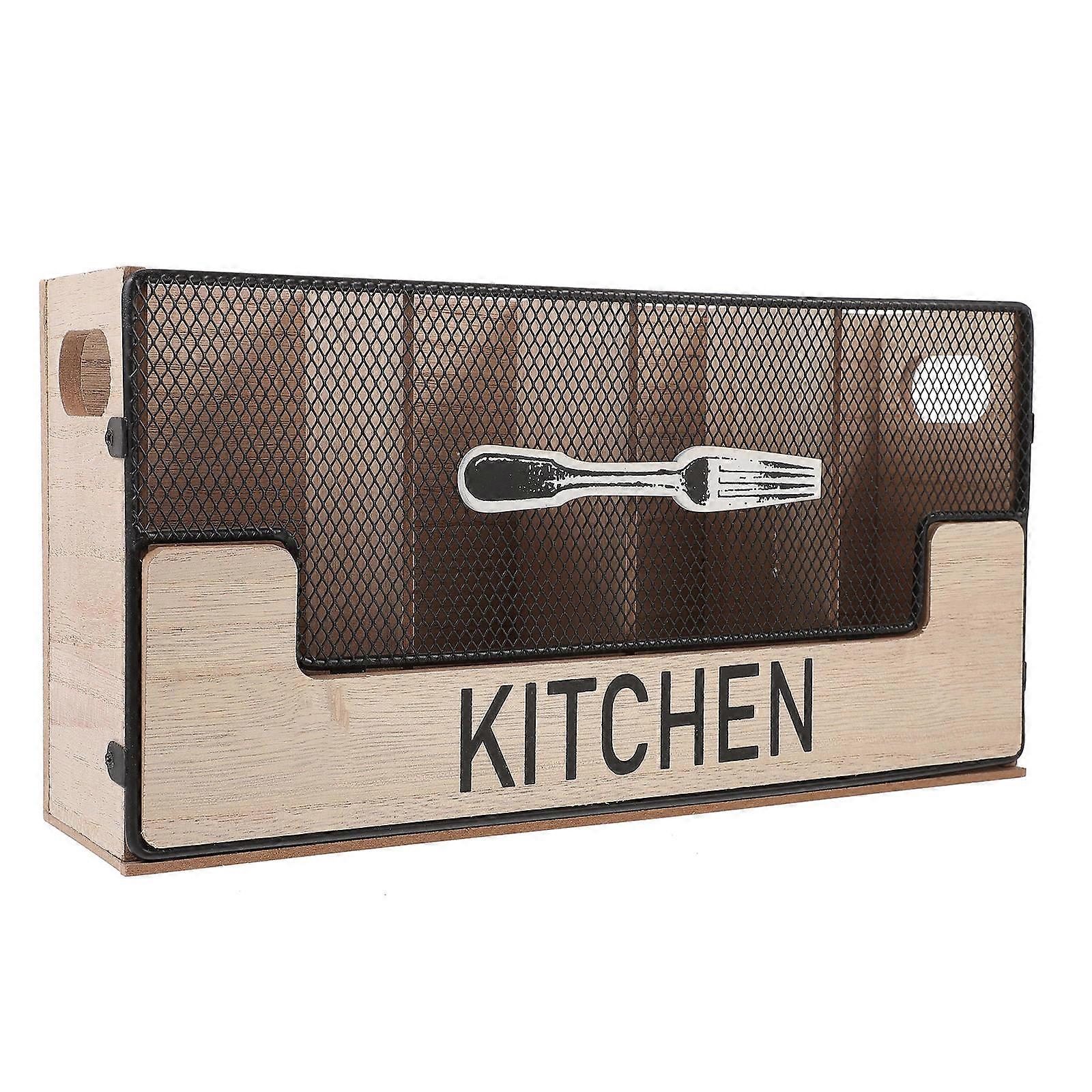 Kitchen Tableware Holder Countertop Silverware Organizer Use 29.5x7.5x15cm Multi Color 1Set