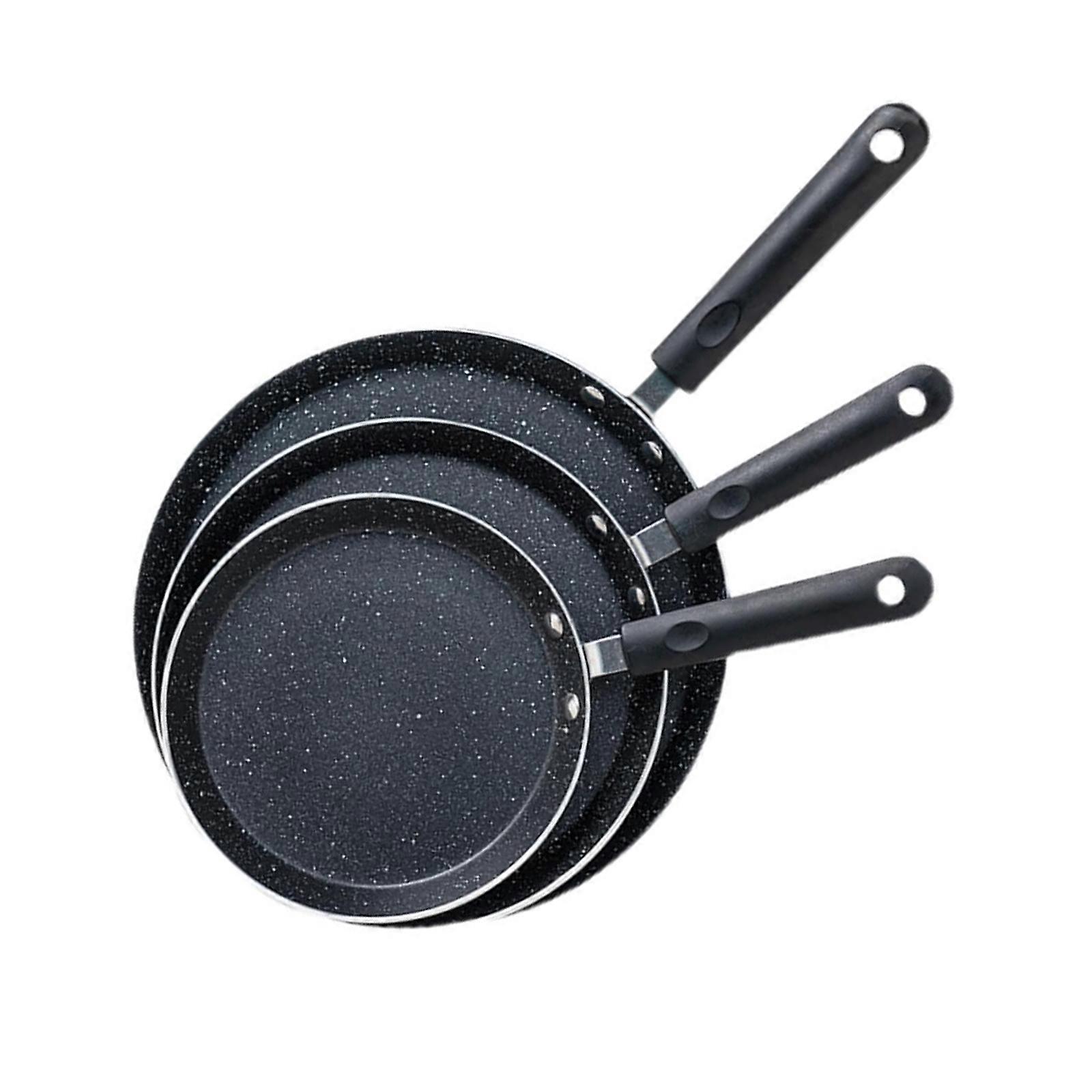 3Piece Multipurpose Nonstick Skillets For Baking Layer Cakes Pancakes And Breakfast Food Ergonomic Handle Frying Pan Multicolor