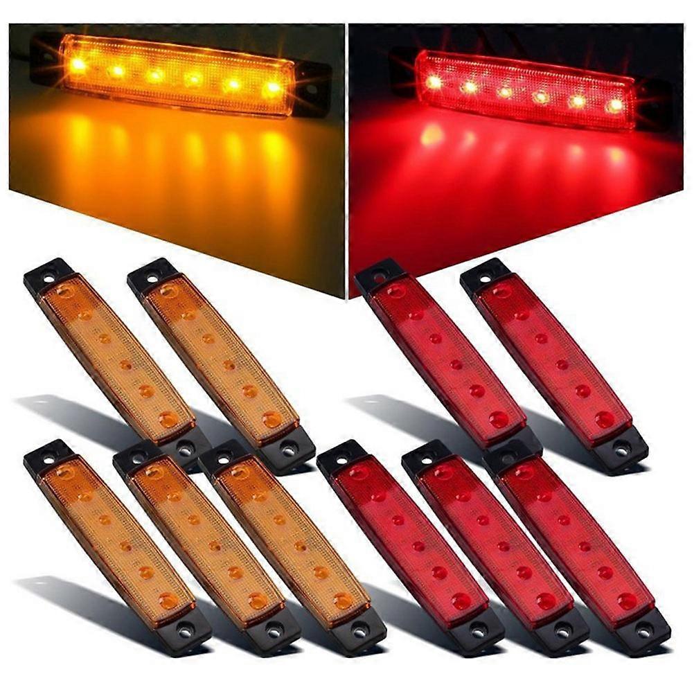 Tail Lights for Trailer with ABS Material Yellow Color 6 12V Waterproof Corrosion Resistant Bright Efficient