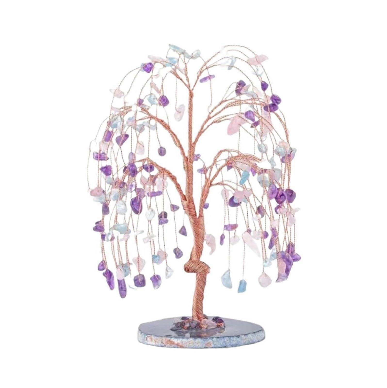 Crystal Tree, Feng Shui Bonsai for Positive Energy, MultiColored 21x8cm