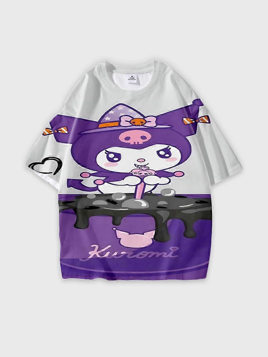 T-shirt round neck Cartoon Pattern loose short sleeve B310