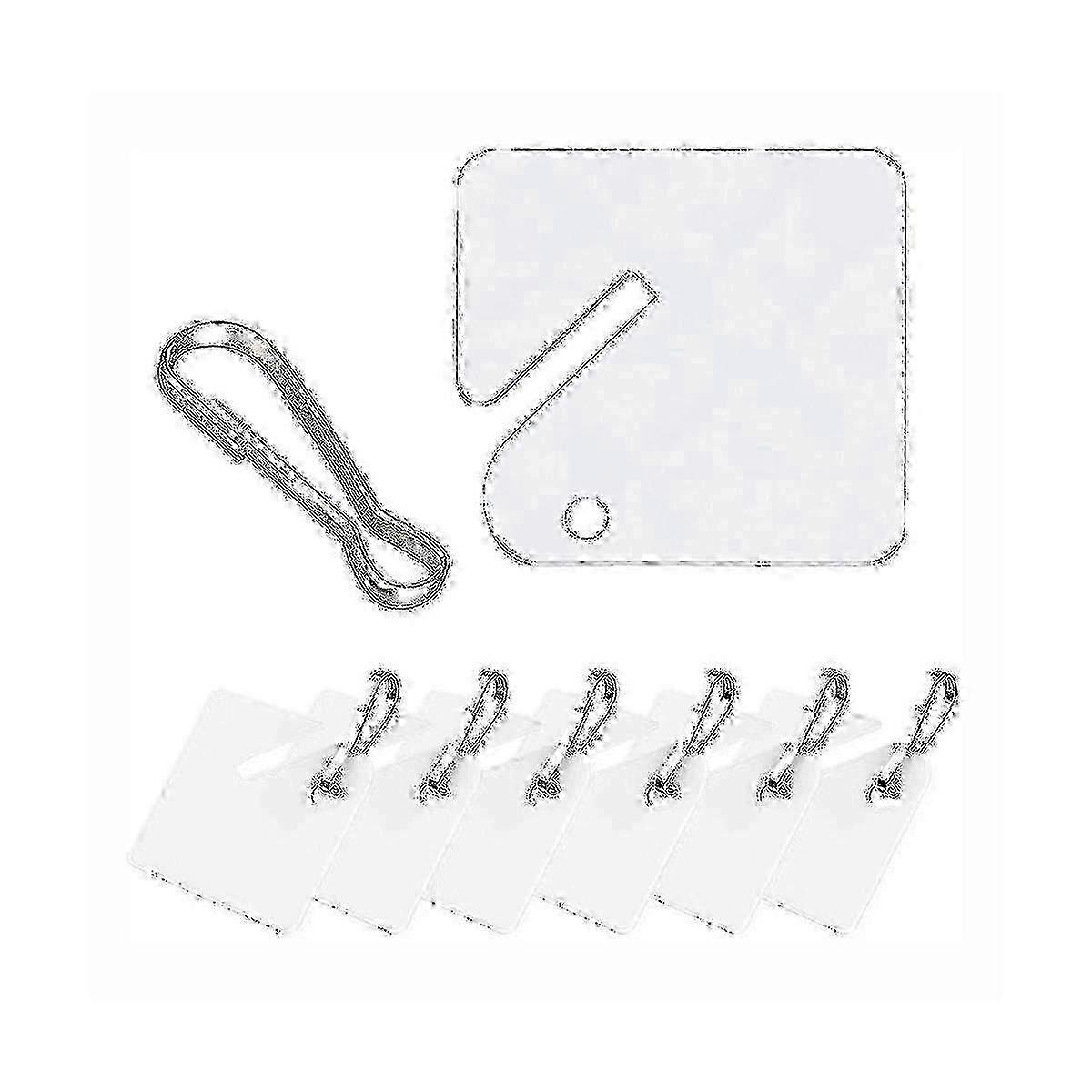 100 Pcs White Plastic Key Tags with Metal Snap Hooks for Slotted Key Cabinets and Key Organization SZRH A-W