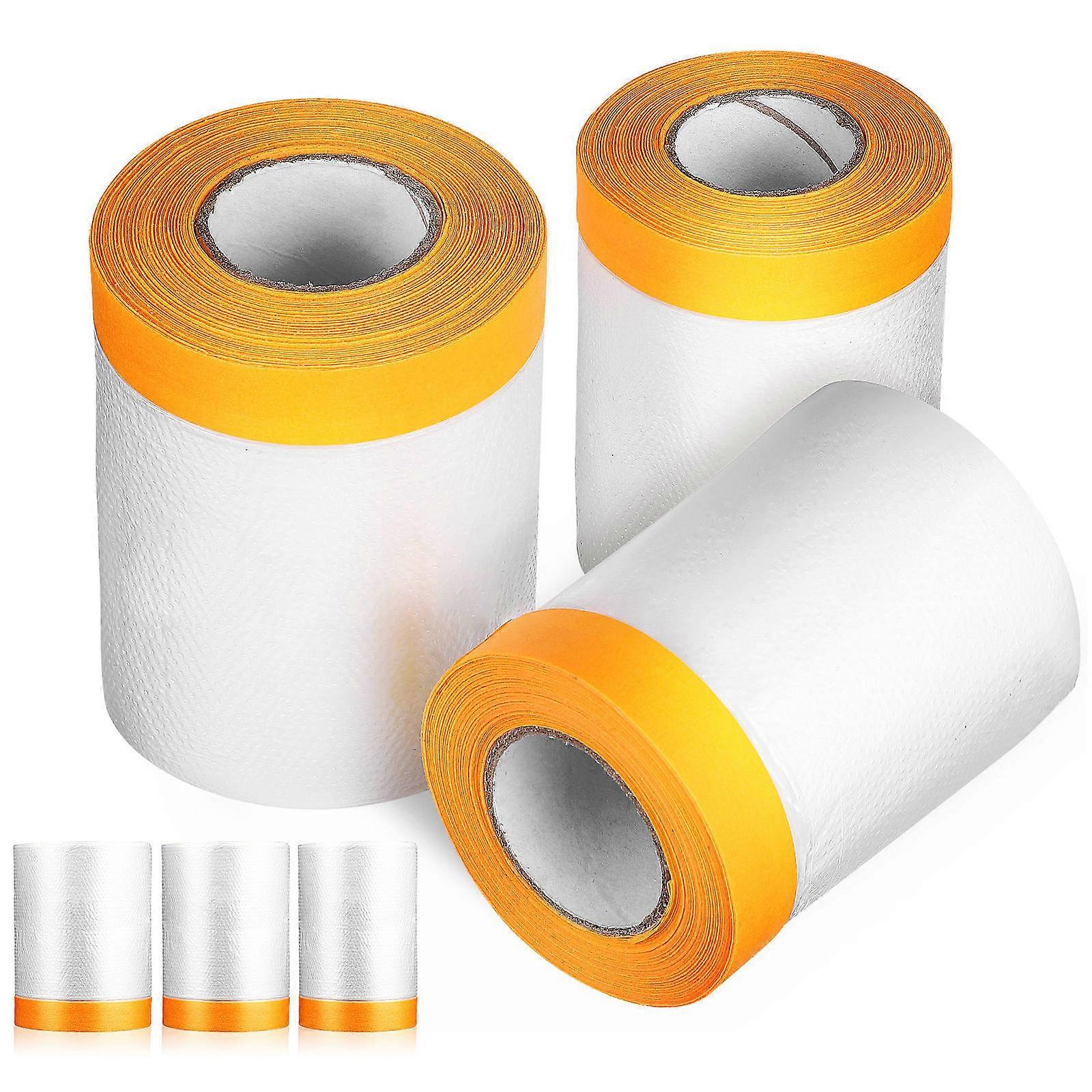 6 Rolls Self Adhesive Masking Film for Automotive Painting and Furniture Protection – Tear Resistant Drape Covering