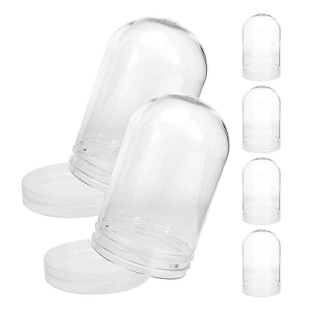 Snow Globe Crafts Clear Design Plastic Globe With Screw Off Cap For Family 6Pcs