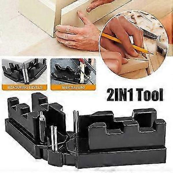 2-in-1 Miter Measuring and Cutting Tool Miter Saw Protractor and Sawing Miter Angle Cutting Tool Corner Clamp 85-180 Degree Protractor
