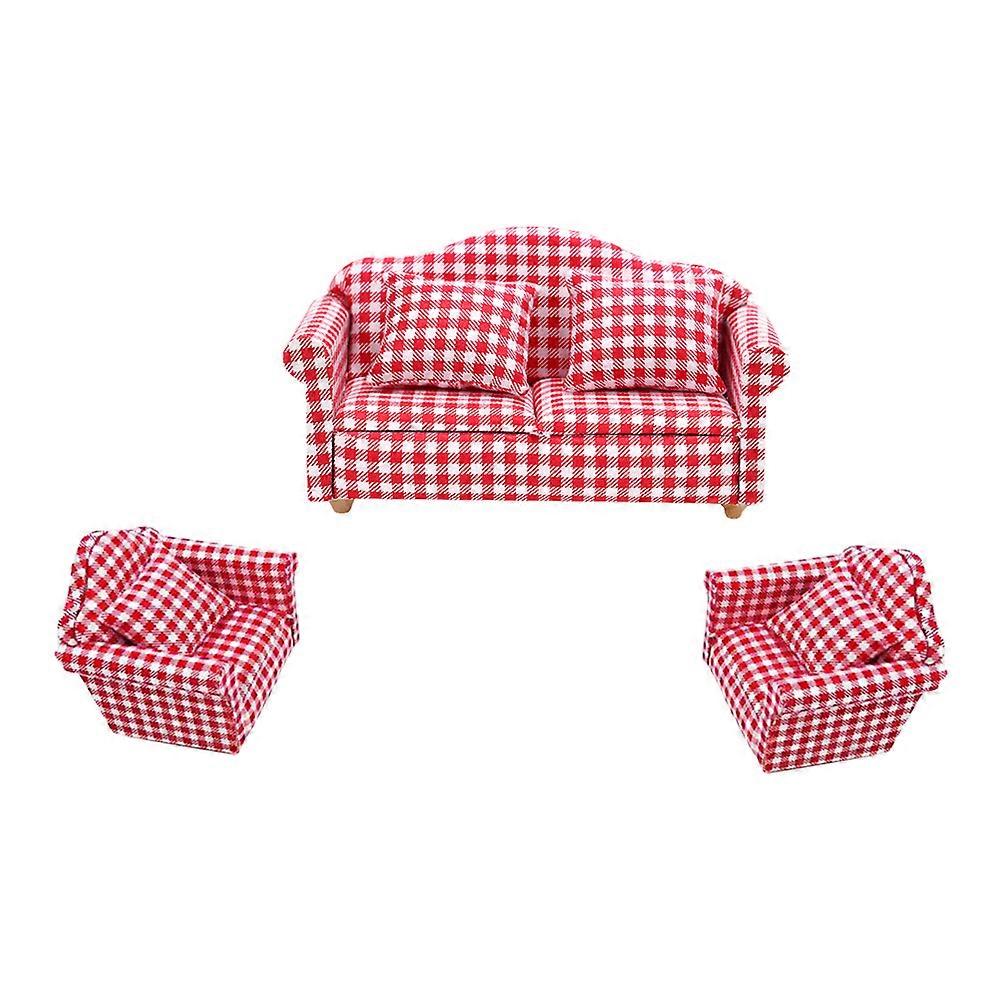 Miniature Sofa Pillow Model Furniture Adornment For Graduation Designs Assorted Color 3 Sets