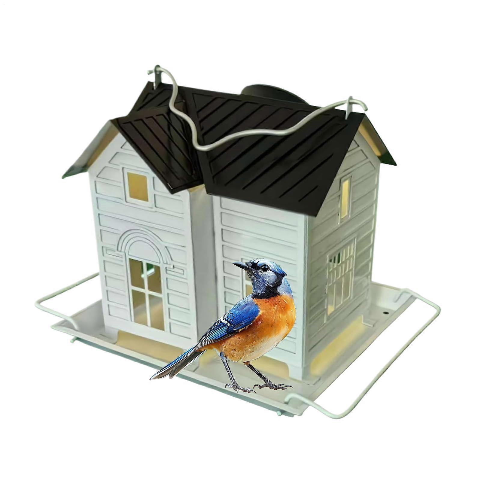 Solar Bird Feeder With Solar Light | Hanging Feeding Station For Parrots | Food Container For Budgies and Parrots