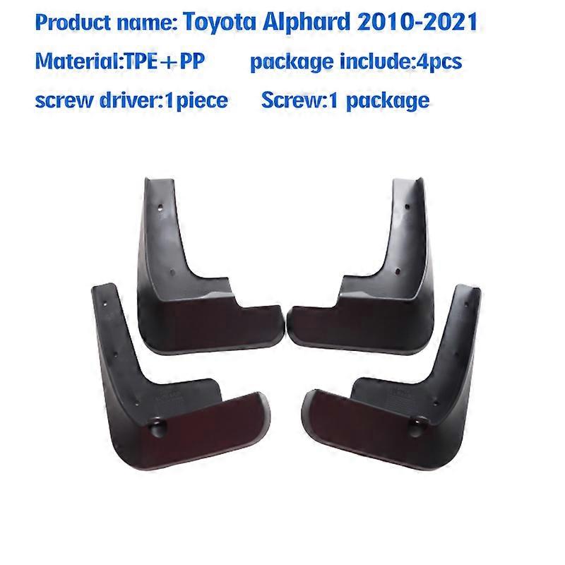 For 2010 2011 2012- 2021 FOR Toyota Alphard 20 AH20 Mudguard Fender Mud Flap Guards Splash Mudflaps Car Accessories Front Rear 4pcs