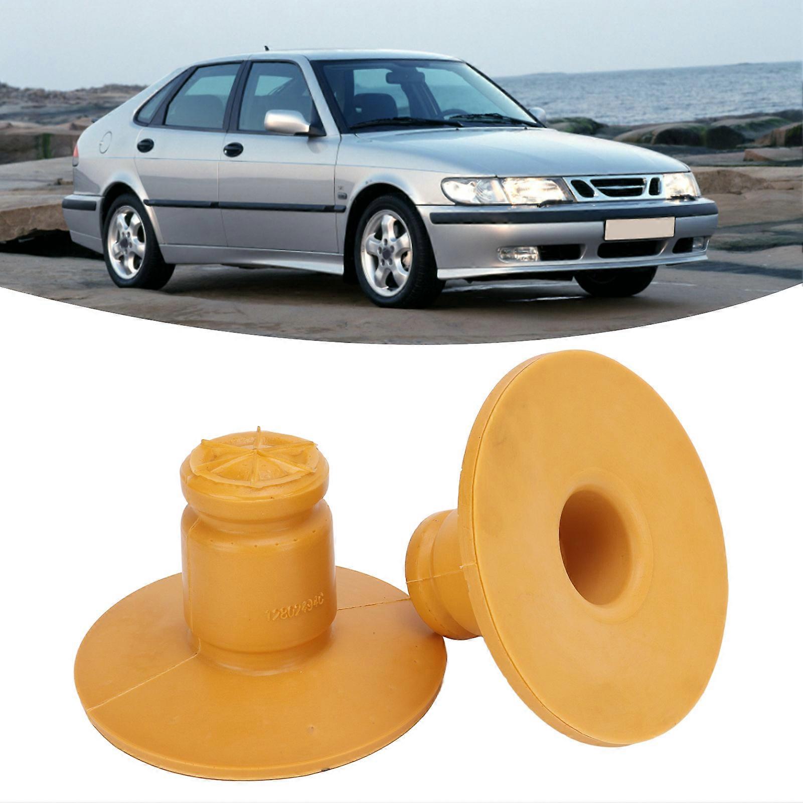 2pcs Rear Spring Bump Stop PU Yellow 12802494 Good Performance Excellent Elasticity Replacement for Saab 9‑3 2003‑2015