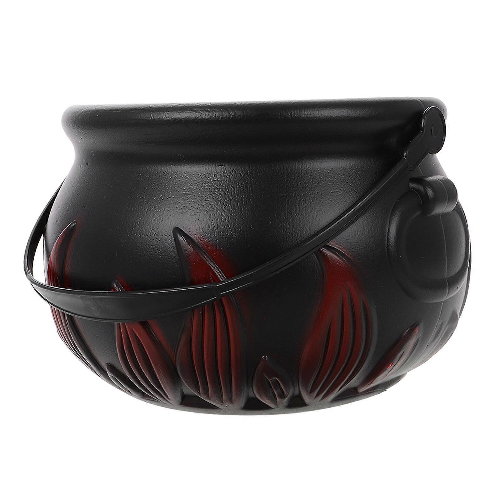 Black Pumpkin Bucket Halloween Candy Holder PE Material 1Set