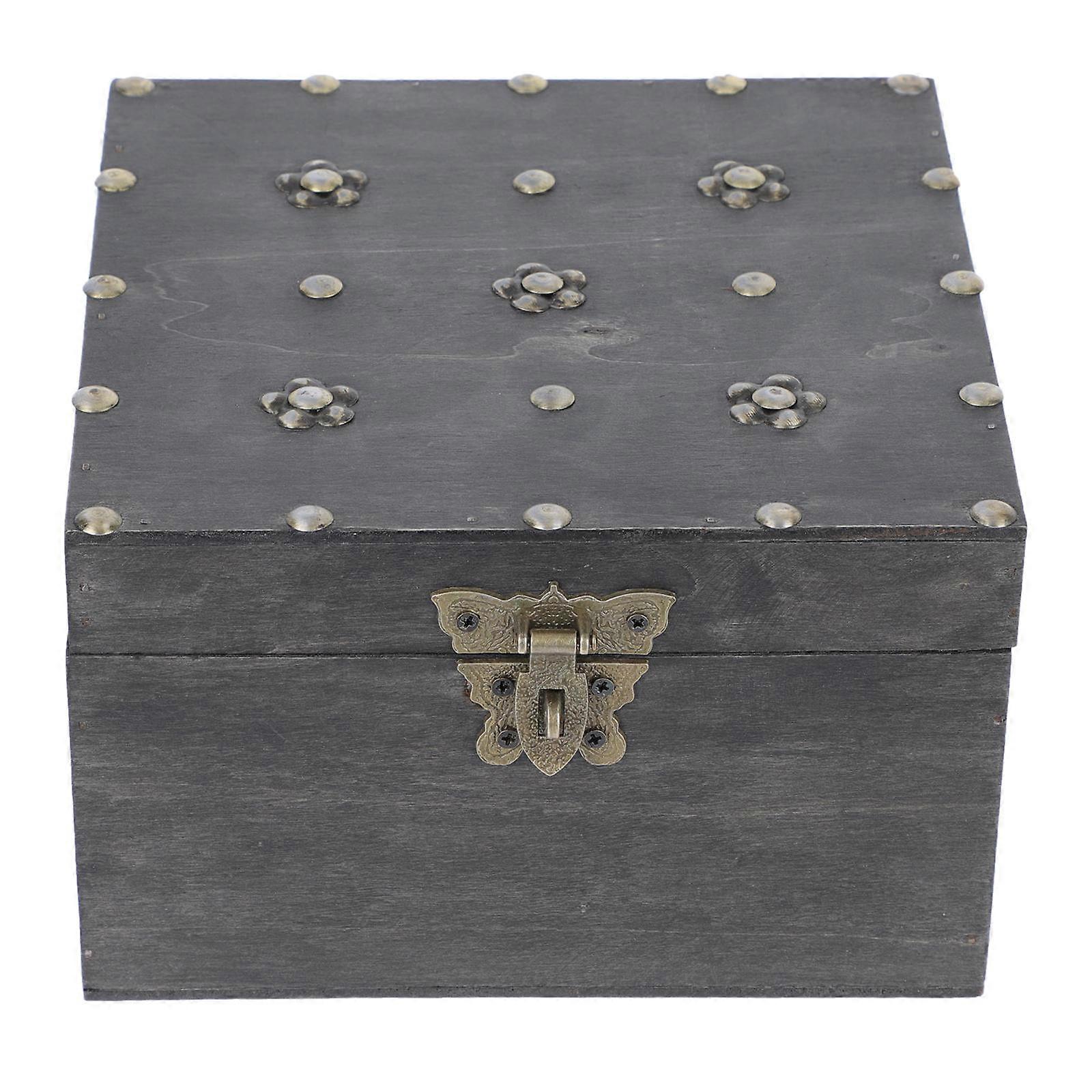 Crafts Storage Box Versatile Retro Box For Important Documents And Room Decoration Square 18x18x11.3cm 1Pc