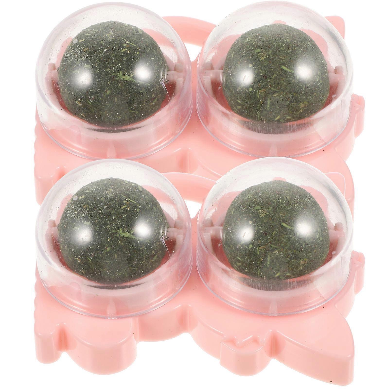 Catnip Balls For Indoor Cats 2Pcs Cat Plaything Round 9X7CM 360 Degree Rotation Toys For Chewing