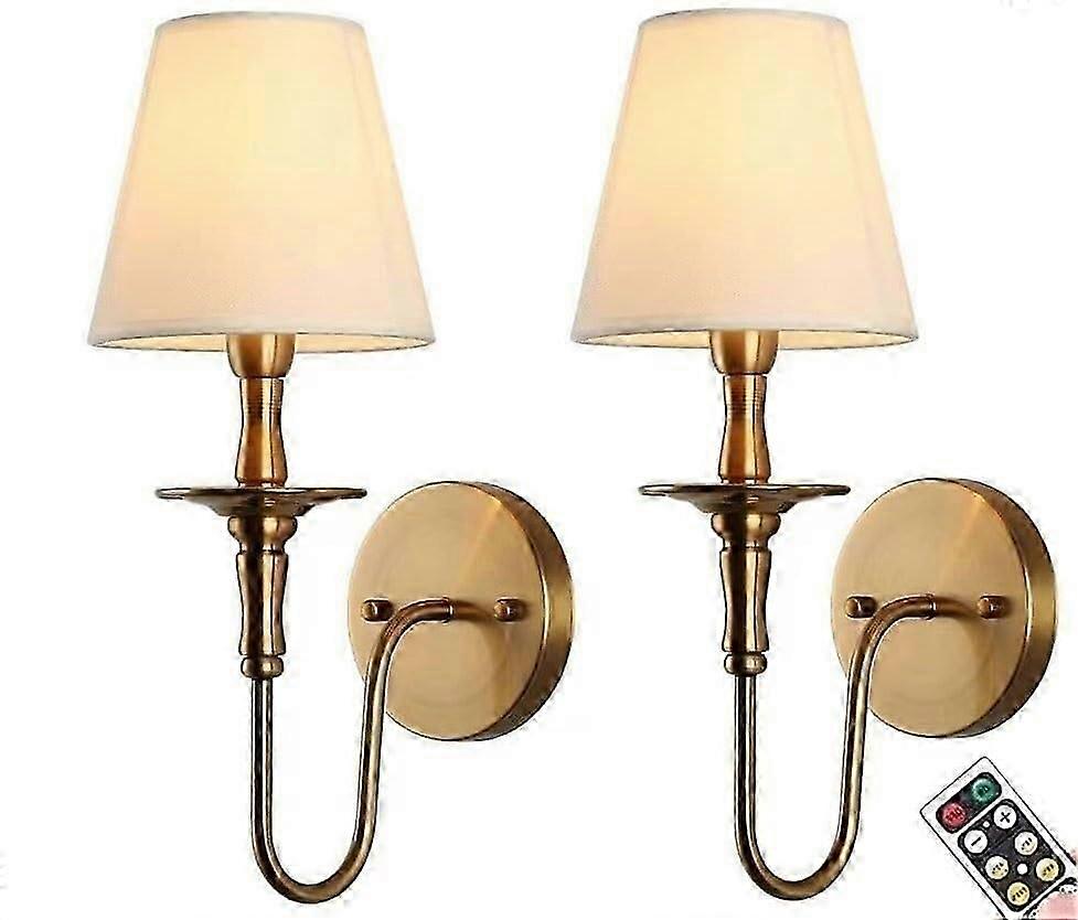 2 Sets Wireless Battery Powered Rechargeable Wall Sconces for Living Room
