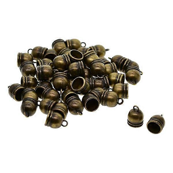 50 Pcs 10mm Bell Shape End Cap Mesh Kumihimo Cord Tassel DIY Making Antique Bronze