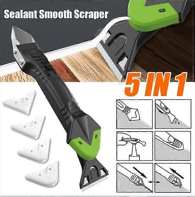 5 in 1 Sealing Tool Set Glass Adhesive Angle Scraper Silicone Grout Remover Pads Sealant Sealant Smooth Scraper