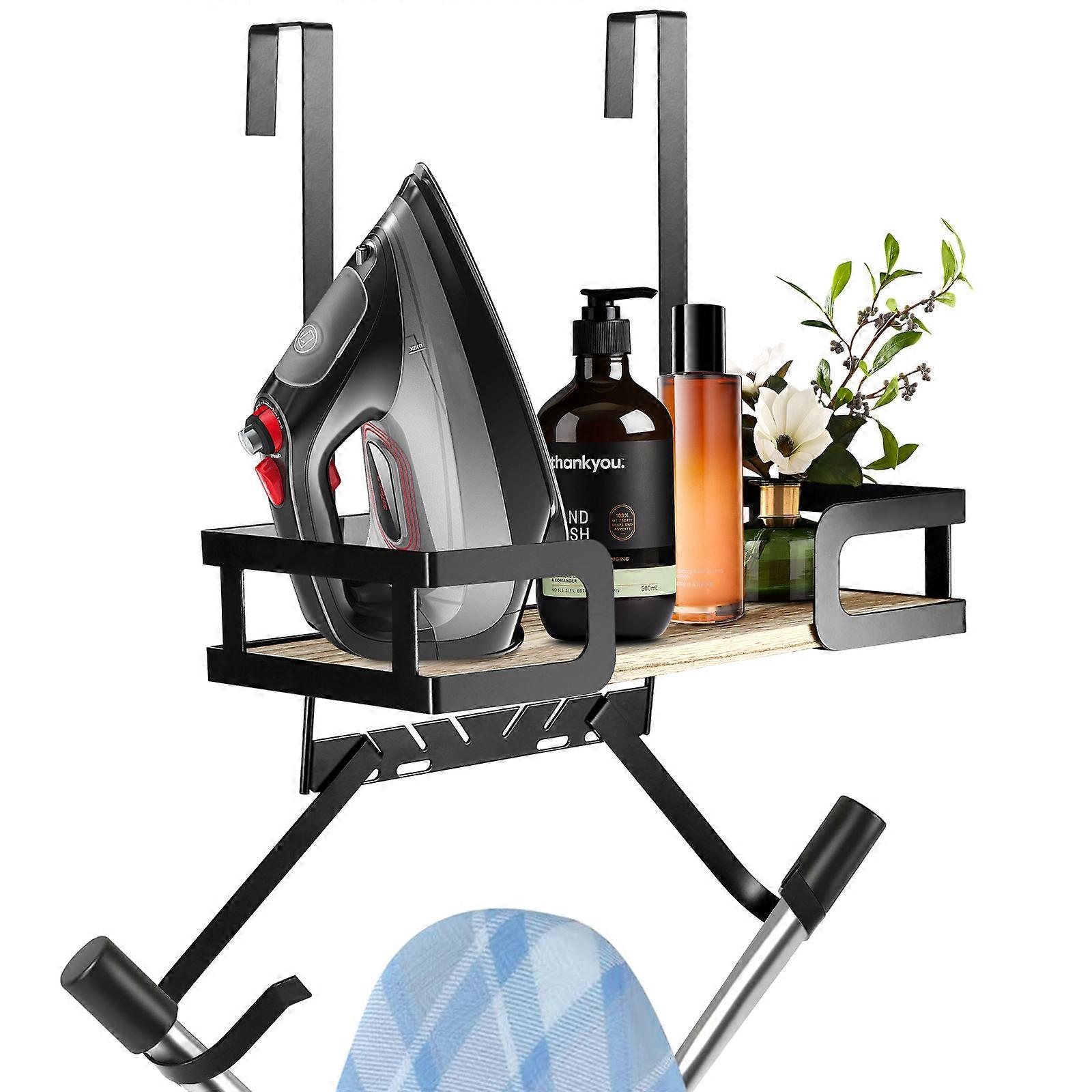 Hook-Type Ironing Board Hanger Shelf Black