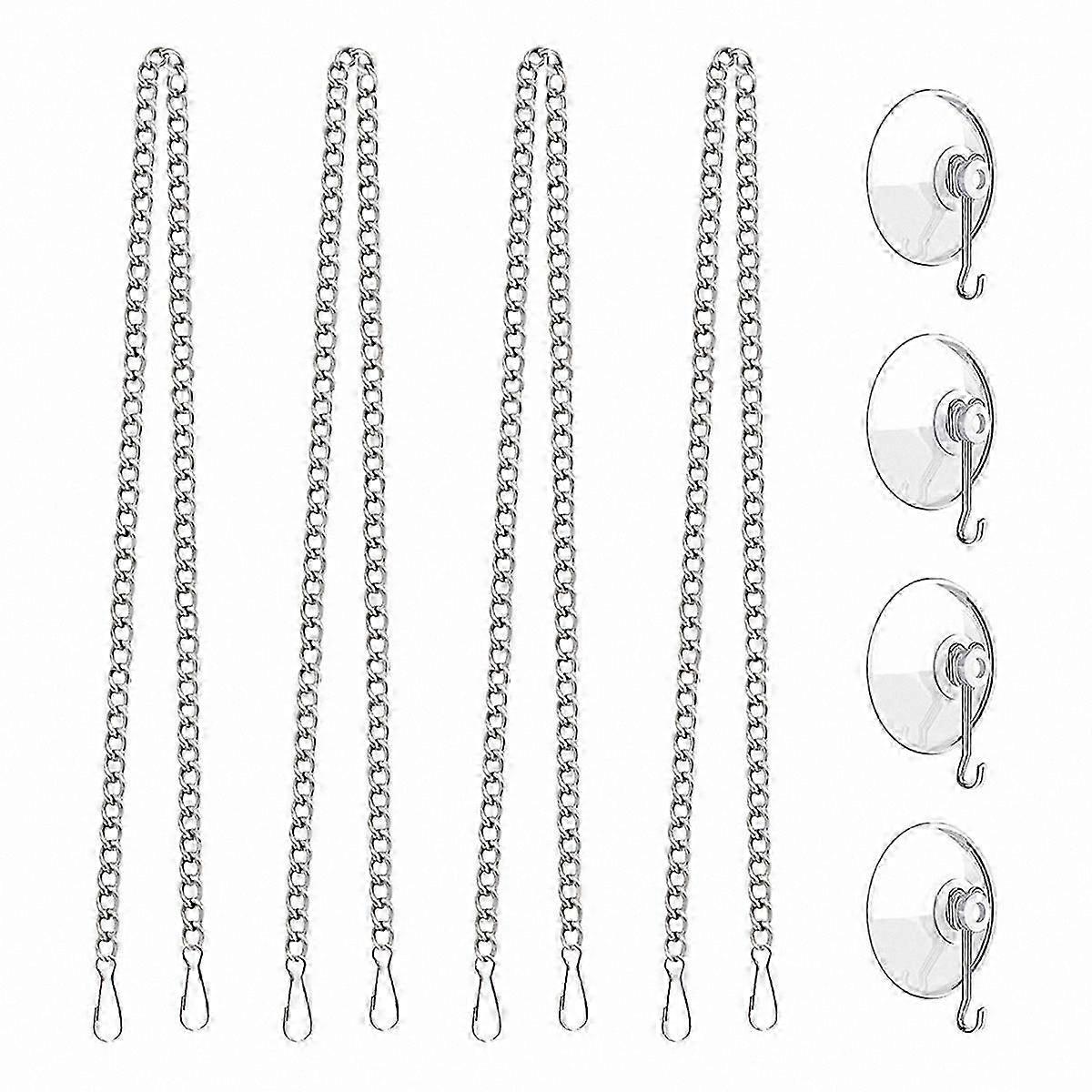 Suction Cup Hooks with Stained Glass Window Hanging Chain