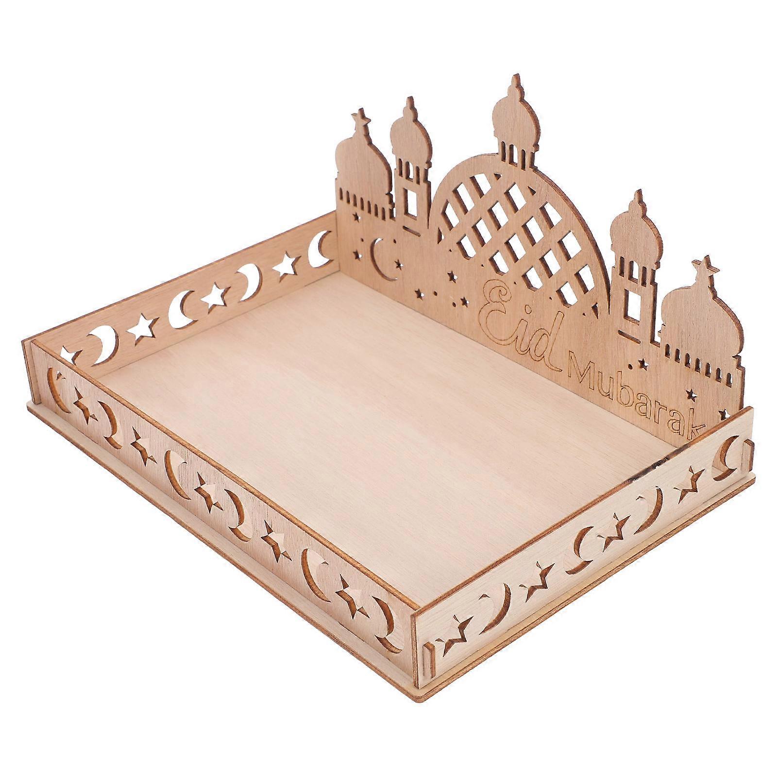 Decorative Rectangular Tray Wooden Design For Restaurant Decor Dining Table .00X16.00X12.00CM 1Pcs