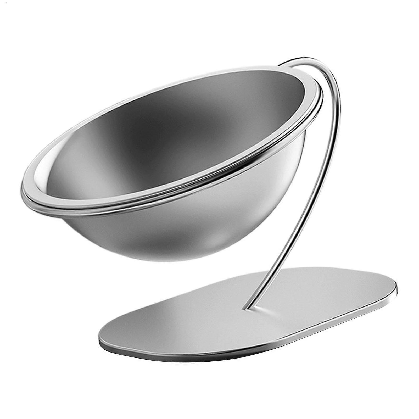 Elevated Cat Food Bowls, Tilted Stainless Steel Pet Feeding Dish - Large Raised Cat Bowl with Stable Base for Indoor Use