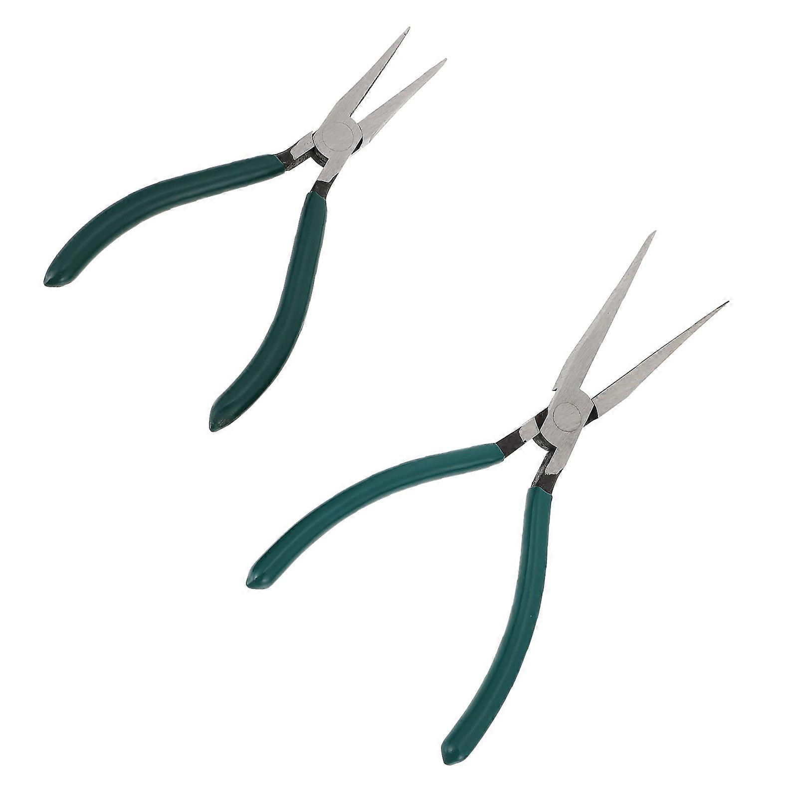 Long Nose Pliers 2Pcs Straight Hand Knitting Maintenance Work Tools 20.00X4.50X1.00CM Safe Comfortable Efficient