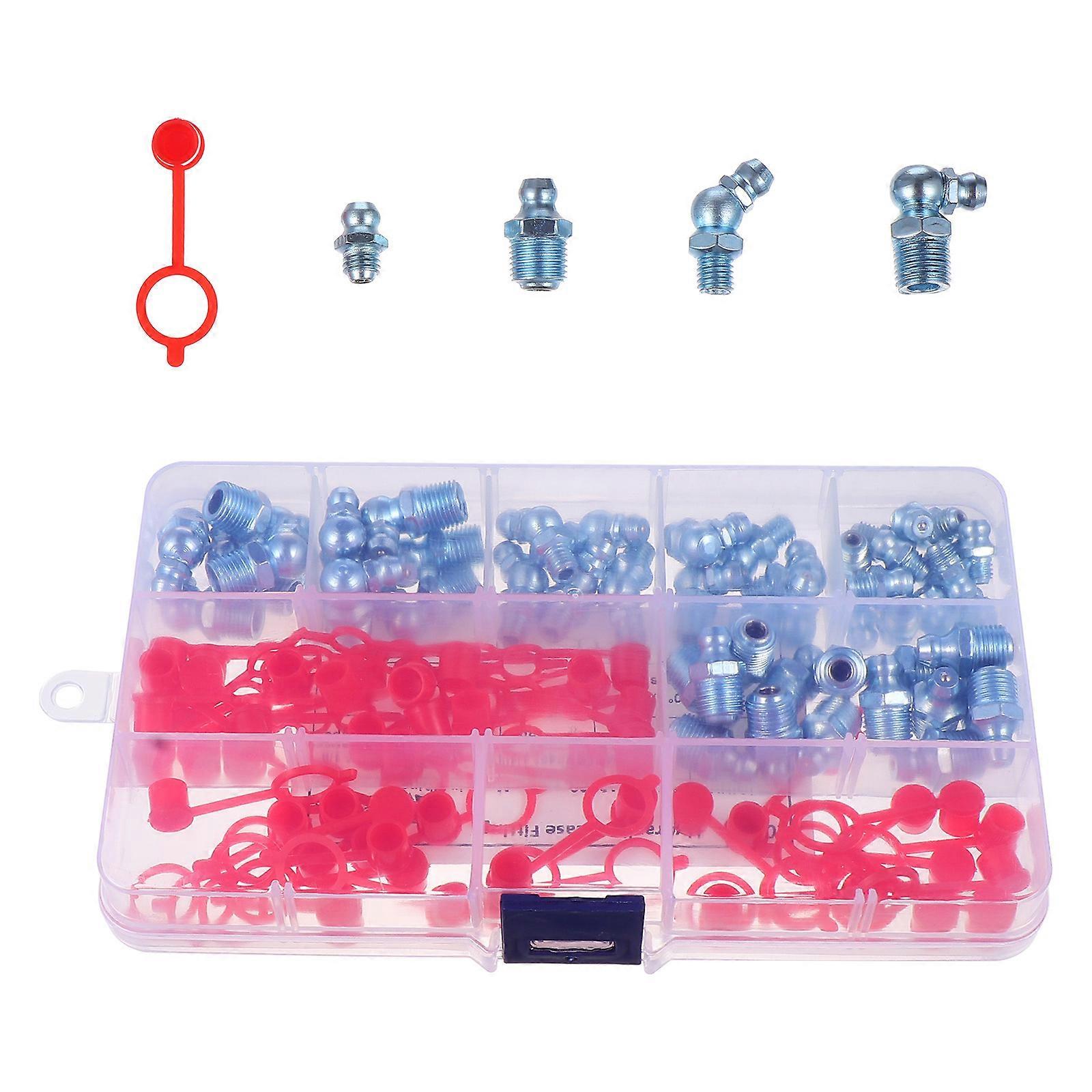 Durable Zerk Grease Nipples with Caps for Car 100pcs Set Assorted Color PE Material